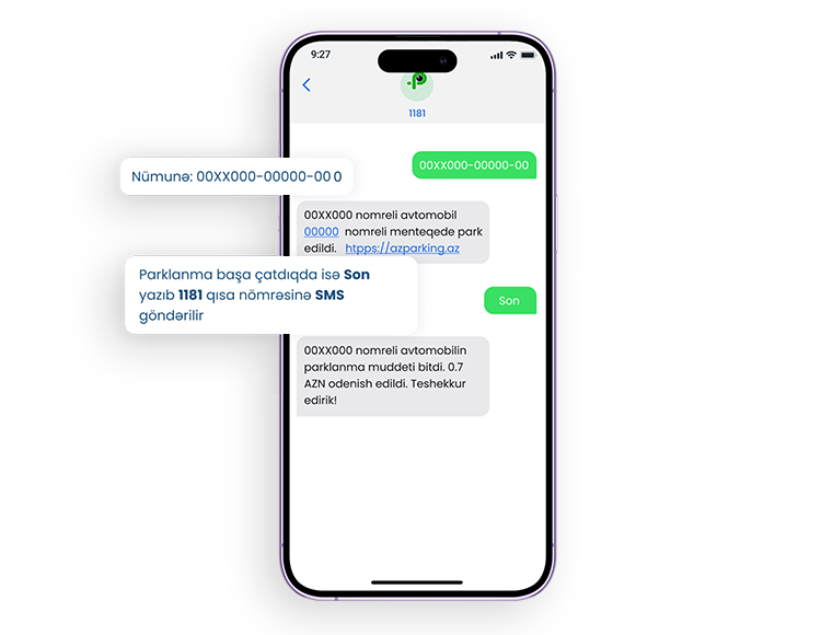 Activation of the service via SMS
