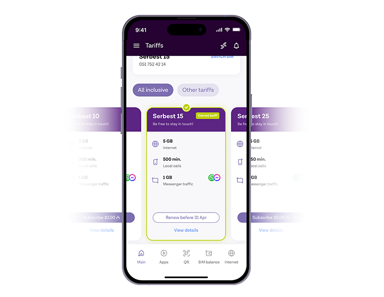 Find and activate the best tariff plan at your convenience