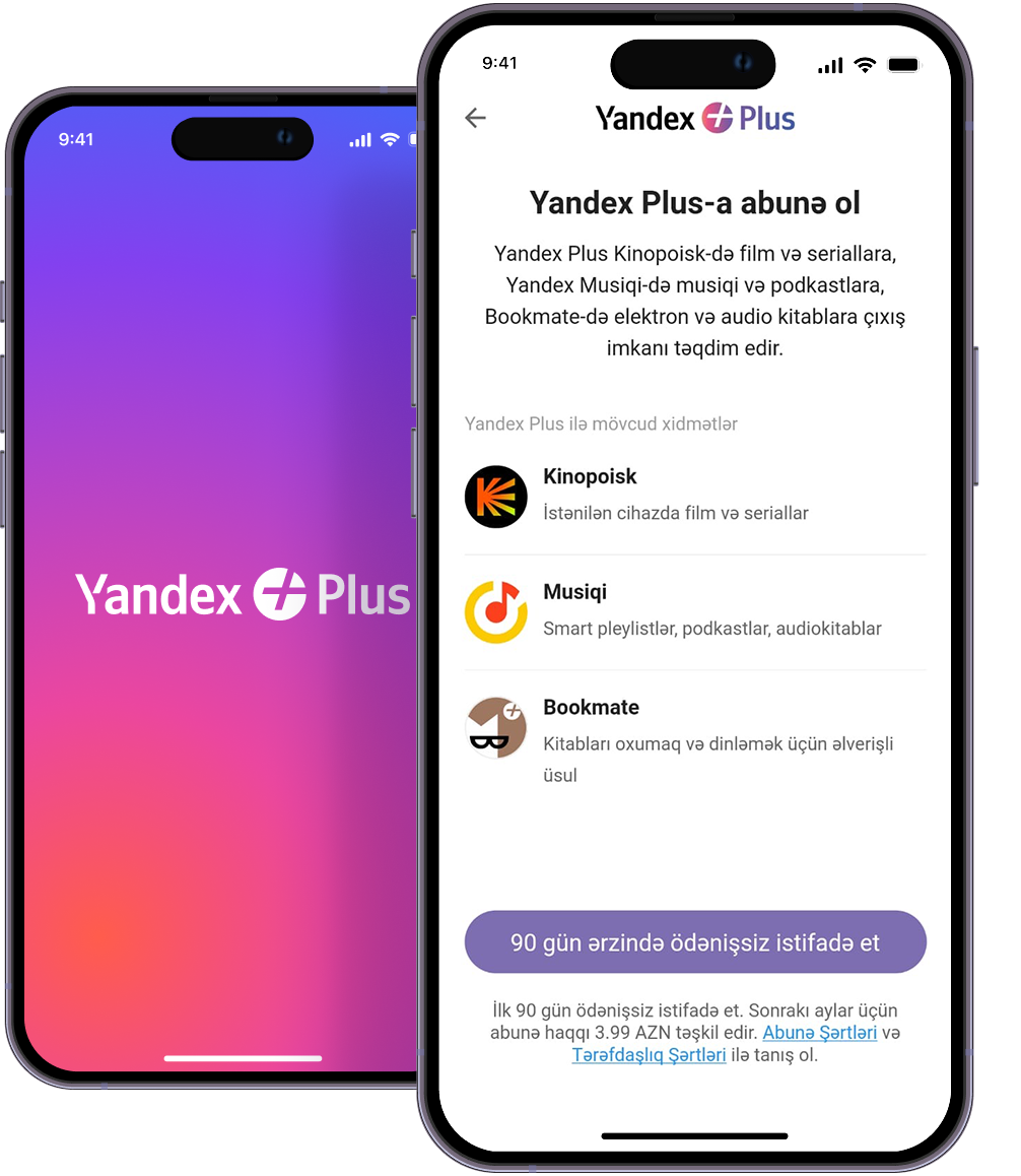 İndi abunə ol və Yandex Plus-un bütün üstünlüklərindən yararlan!