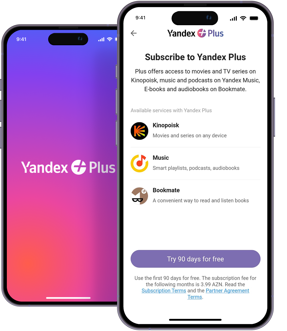 Subscribe now and enjoy all the benefits of Yandex Plus!