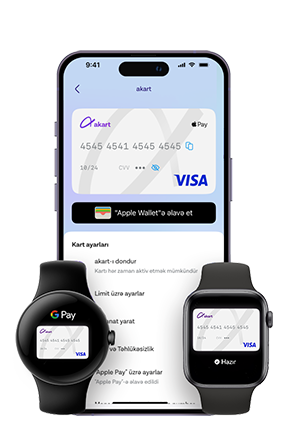 3. "akart"ı Apple/Google pay-ə əlavə et
