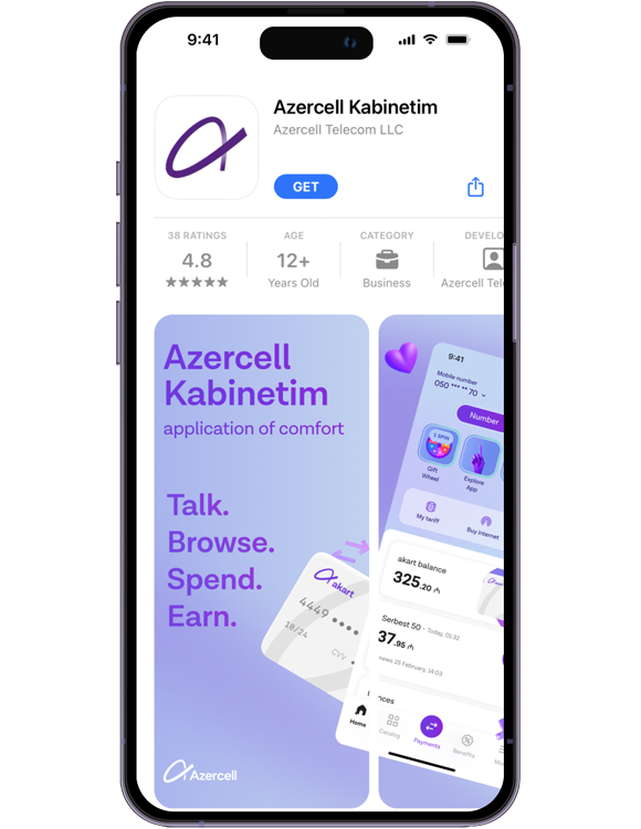  1. Download “Azercell Kabinetim” app
