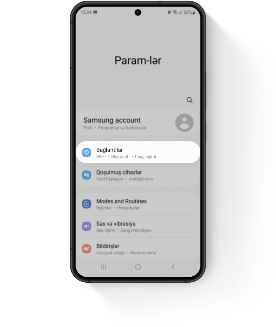  “Bağlantılar” bölməsini seç