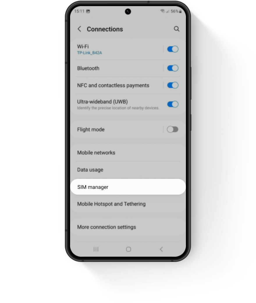 Tap on "SIM manager"