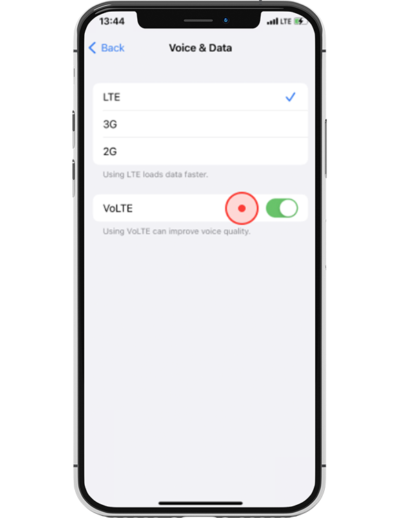 Switch on “VoLTE”